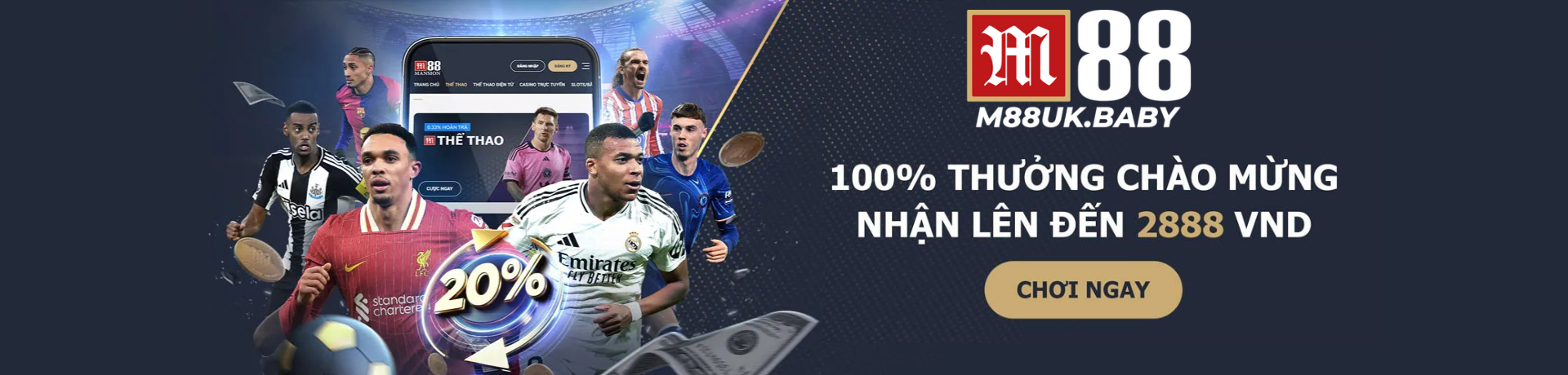 M88 - Nhà Cái Cá Cược Trực Tuyến Hàng Đầu Châu Á 1 M88 100 Thuong Chao Mung Nhan Len Den 2888Vnd